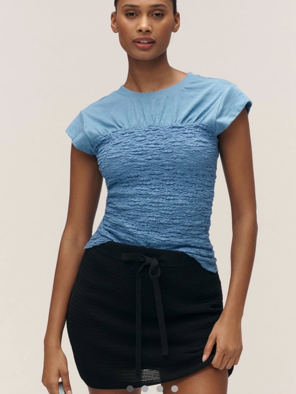 Anthropologie Maeve Smocked Muscle Top - Black- size L - NWT - Picture 5 of 5